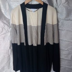 Charter Club Cream/Black Cardigan